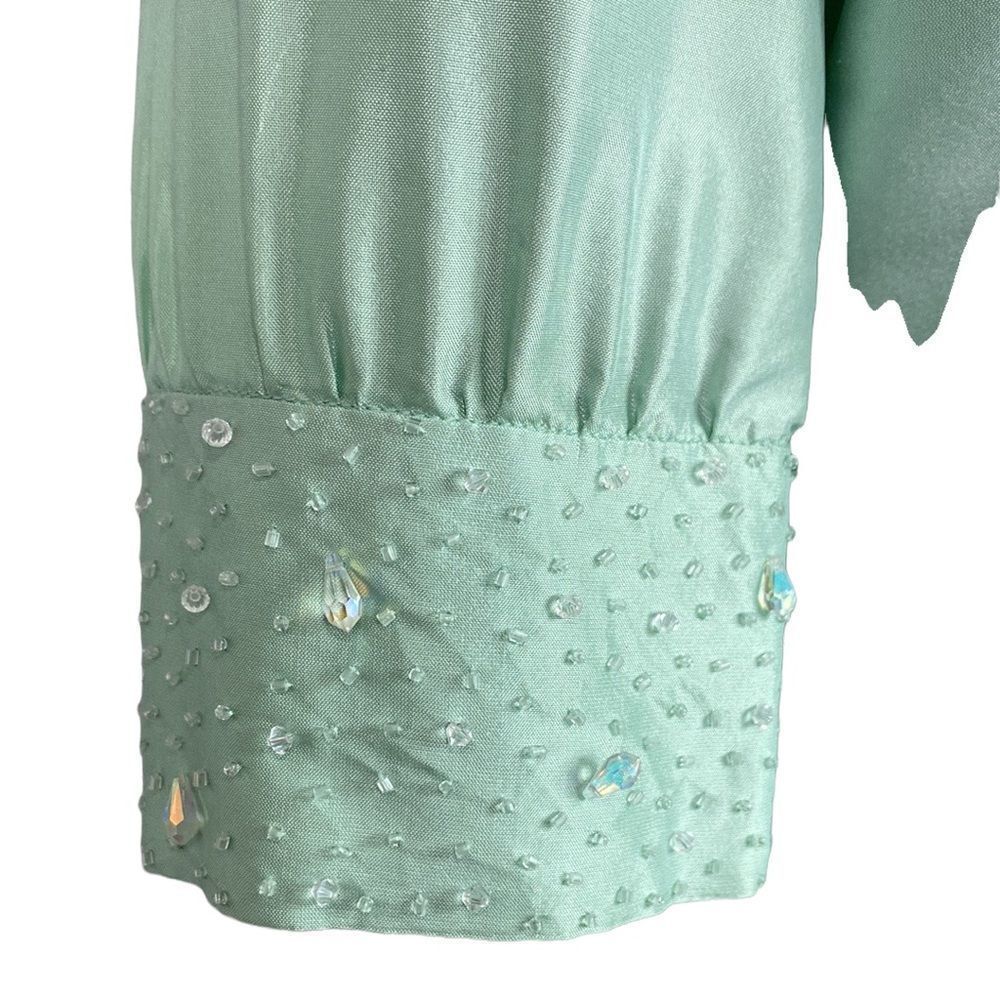 Vintage Marisa Baratelli Thai Silk Beaded Wrap Blouse Maxi Skirt Set Mint Size 6 - Picture 7 of 15